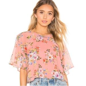 House of Harlow marloes rose floral top size S